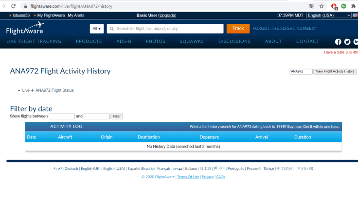 ANA 972 flight history last 3 months