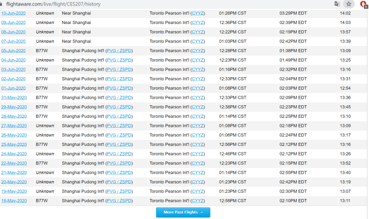China Eastern flight history3